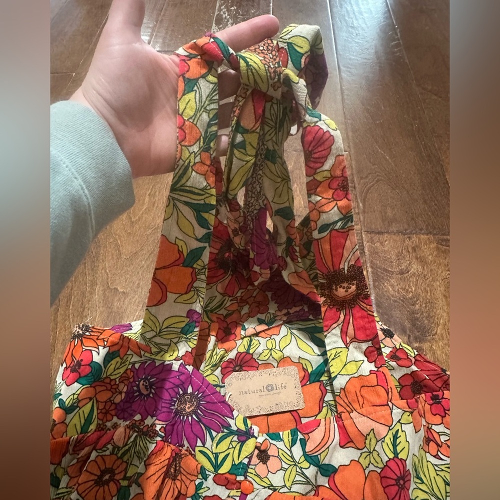 NATURAL LIFE Floral Halle Halter Maxi Dress in Orange, Pink, Green - NWT! - Picture 9 of 11